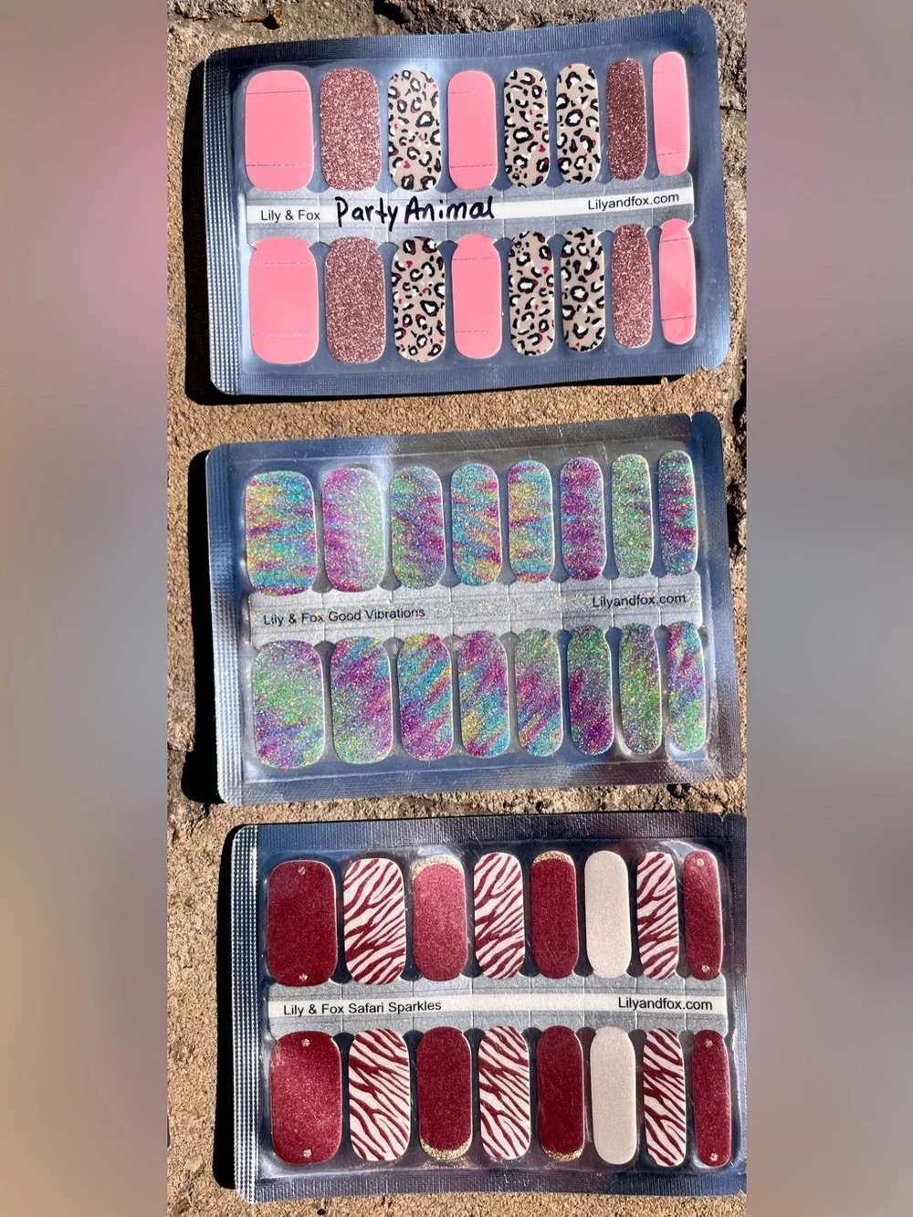 Lily & Fox lot of 9 packs of Nail Wraps. Assorted Colors. All NIP. - Picture 4 of 4